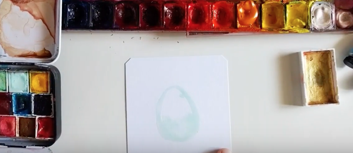 watercolor easter egg