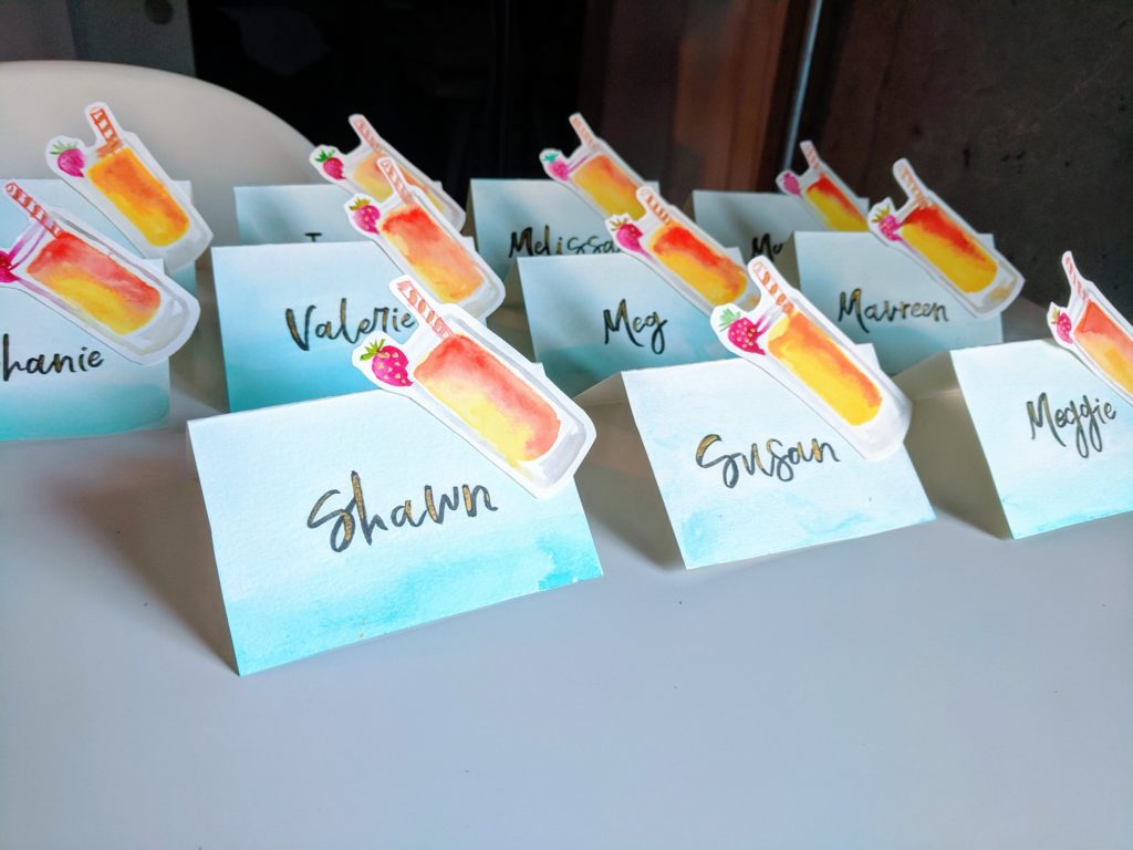 diy watercolor place cards