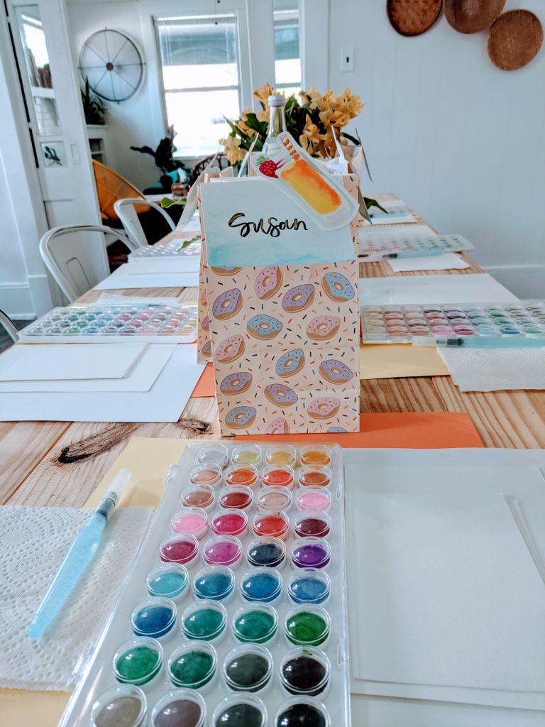 diy watercolor place cards for party