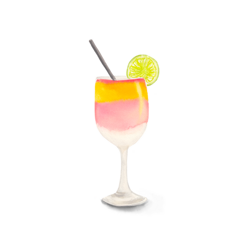 watercolor food illustration - cocktail