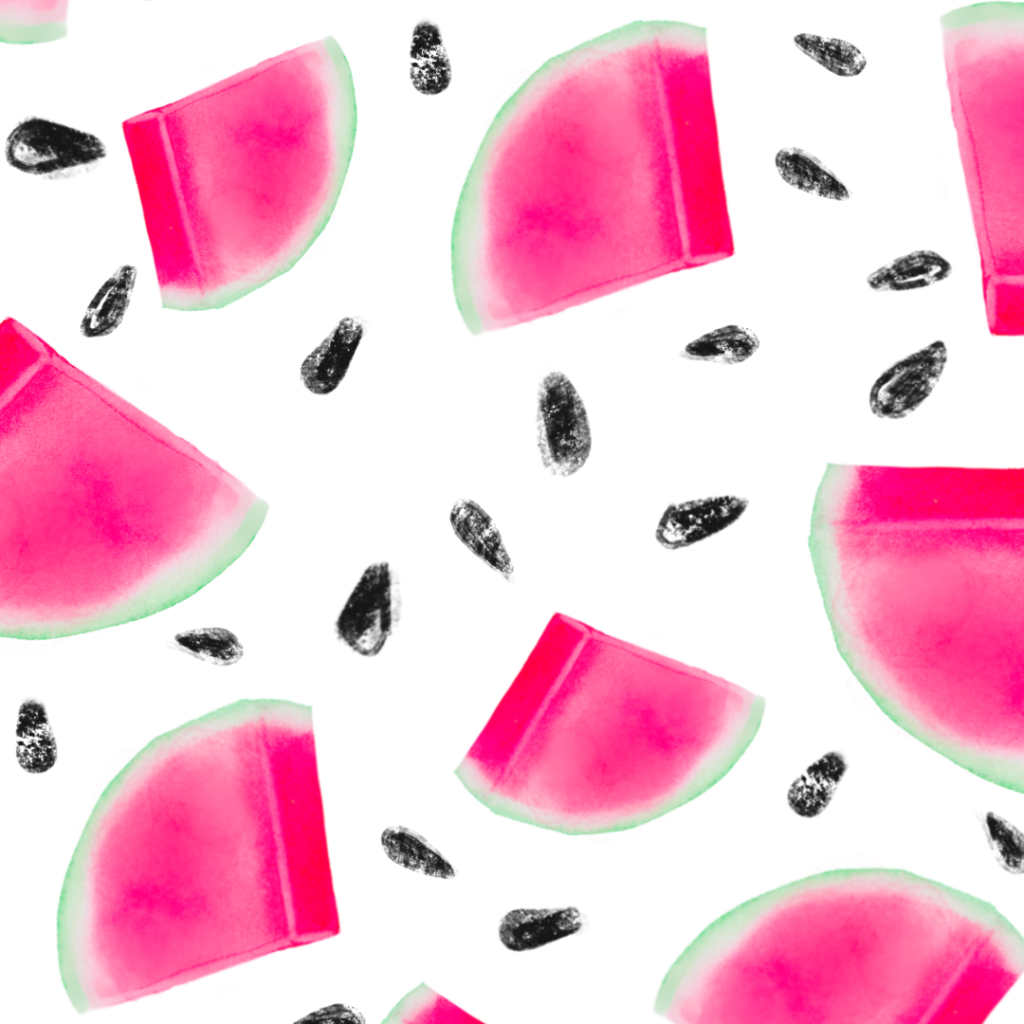 Watercolor pattern of watermelons