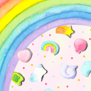 Watercolor pattern of lucky charms