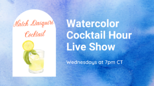 watercolor happy hour hatch chile pepper cocktail