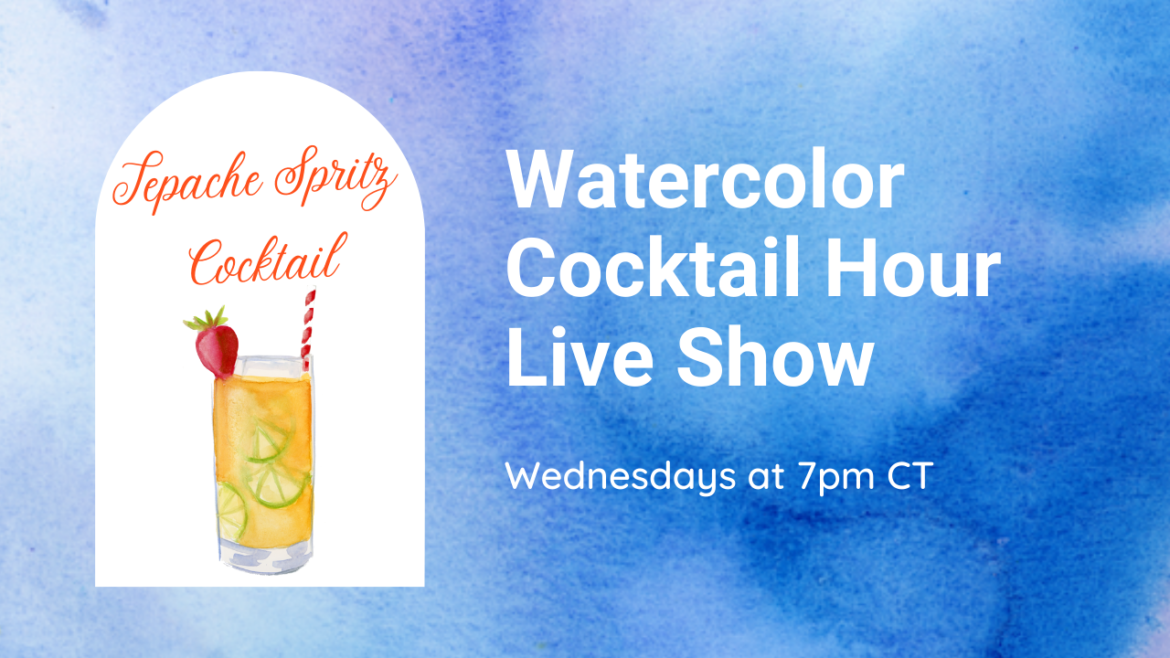 tepache spritz cocktail watercolor painting